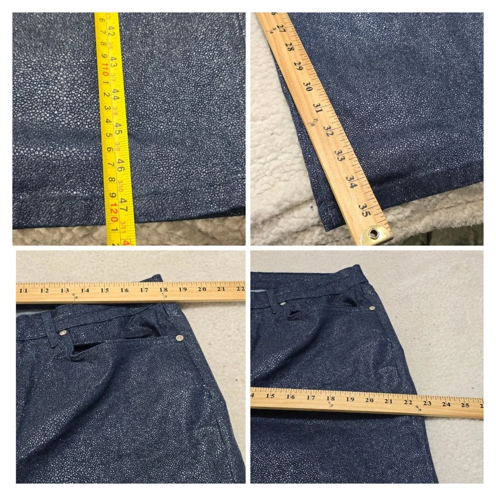 Monfrere Clint Bootleg Jeans‎ 40 Mens Stingray Blue Metallic Textured 1038J54425